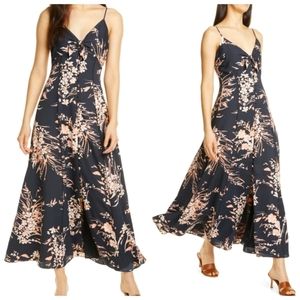 Joie Almona Floral Print Button Front Maxi Dress